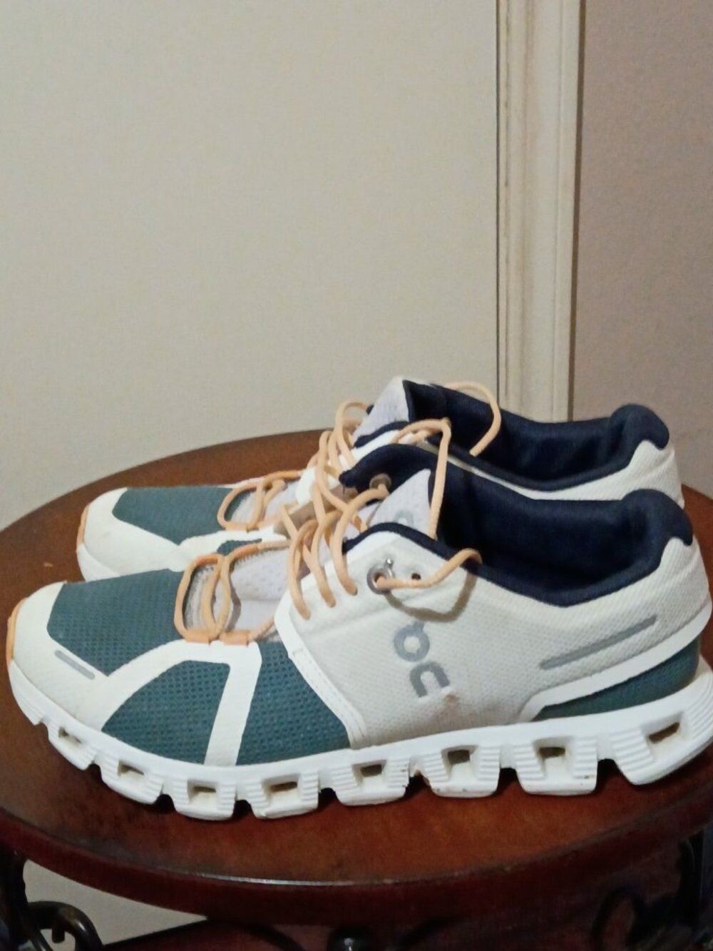On Running Cloud 5 Push 69.98856 Womens W6 Athletic Shoes White Cobble Sneakers - Picture 8 of 14